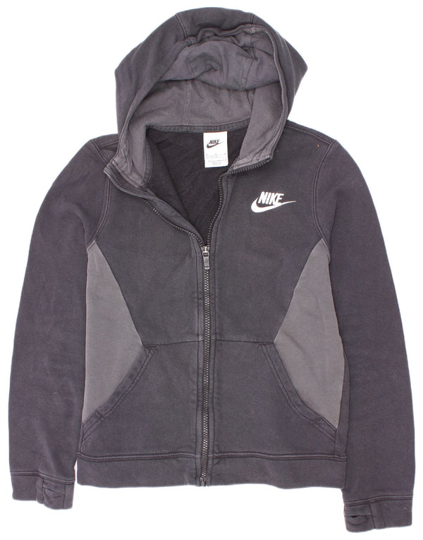 Suéter Nike Boys Zip com capuz 10-11 anos médio preto colorblock algodão