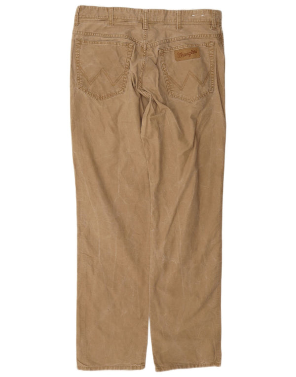 Calça Wrangler masculina Texas Straight Casual W34 L32 Algodão Bege