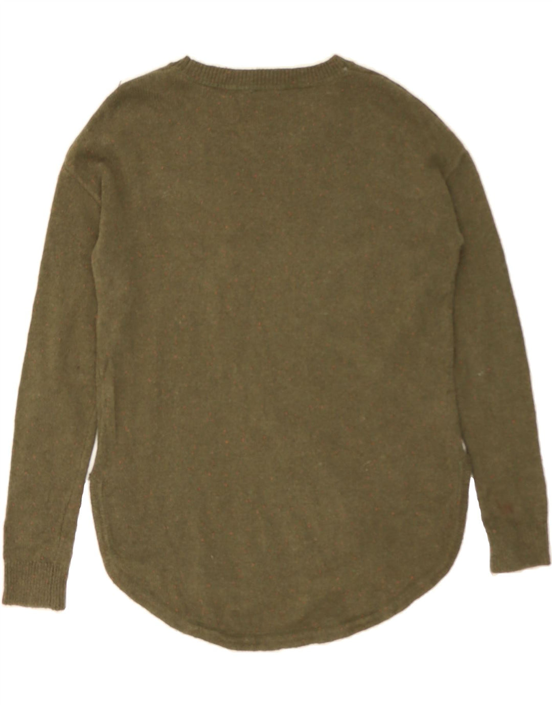 FAT FACE Womens Oversized Crew Neck Jumper Sweater UK 6 XS  Khaki Flecked Vintage Fat Face and Second-Hand Fat Face from Messina Hembry 