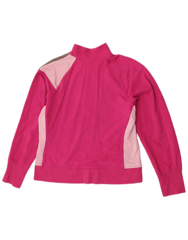 Jaqueta feminina Fila Tracksuit Top UK 14 grande algodão colorblock rosa