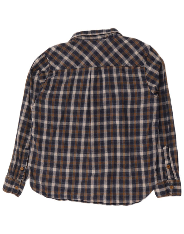 Camisa masculina de flanela Mountain Warehouse XL azul xadrez de algodão