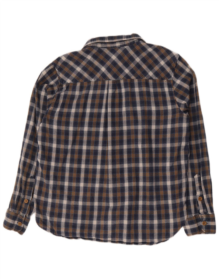 Camisa masculina de flanela Mountain Warehouse XL azul xadrez de algodão