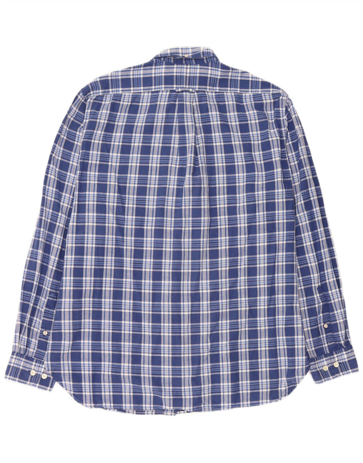 GANT Camisa masculina regular fit algodão xadrez azul médio