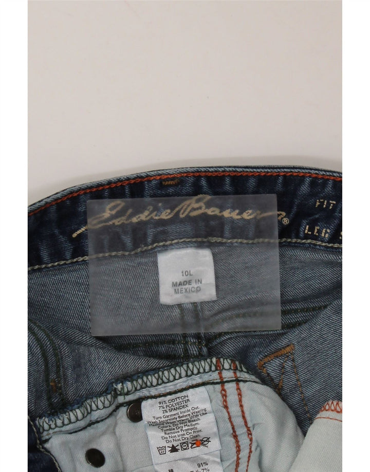 EDDIE BAUER Calça jeans feminina Curvy Bootcut US 10 Grande W32 L35 Azul Algodão