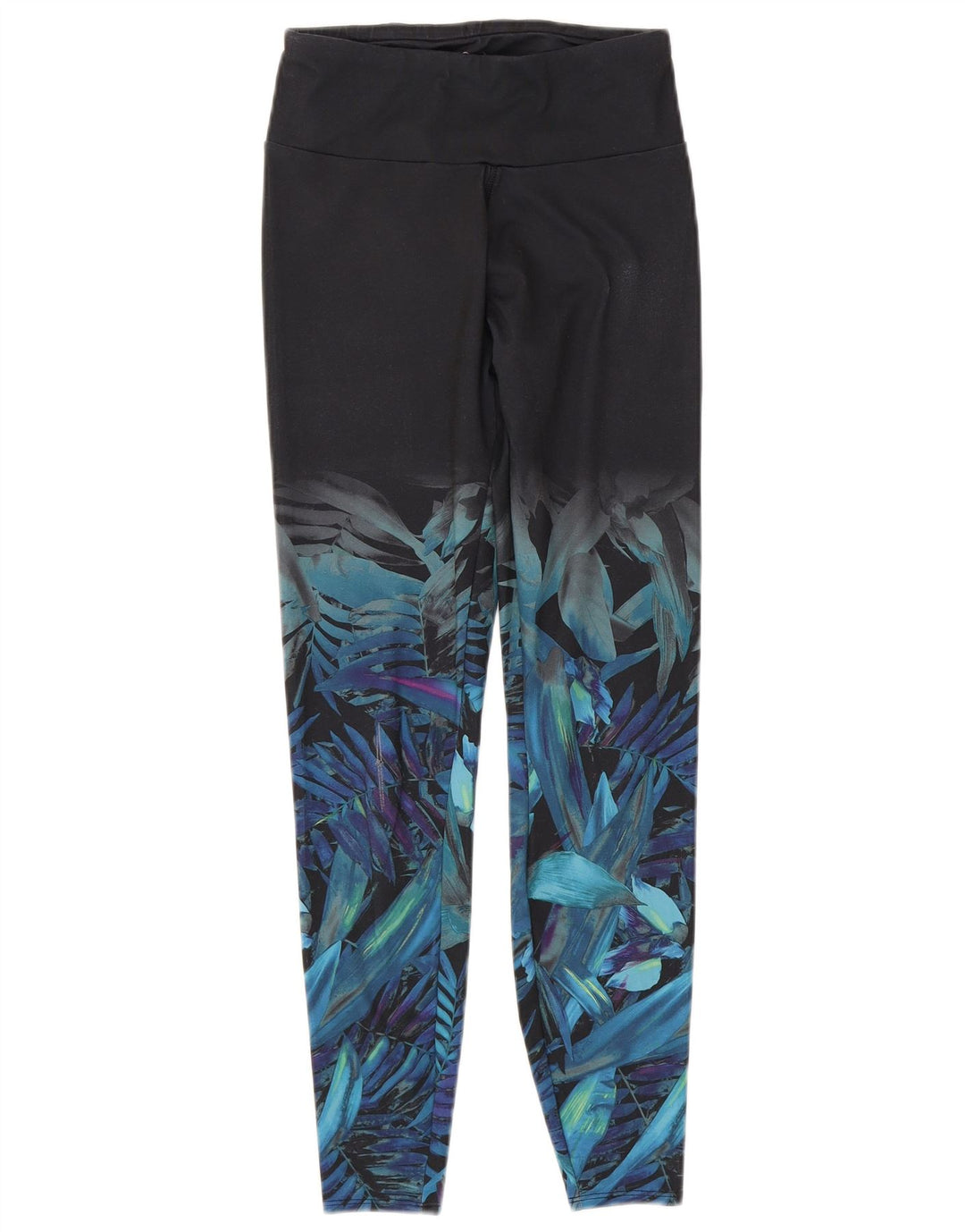 Leggings femininos Marks & Spencer UK 8 poliéster floral preto pequeno