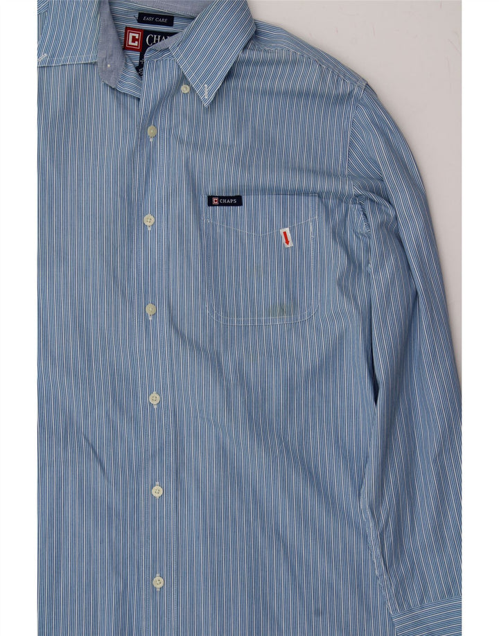 CHAPS Mens Shirt Medium Blue Striped Cotton Vintage Chaps and Second-Hand Chaps from Messina Hembry 