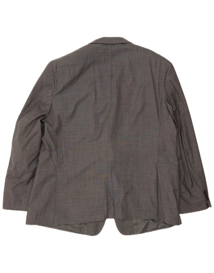 Jaqueta blazer masculina vintage com 2 botões UE 50 grande lã cinza
