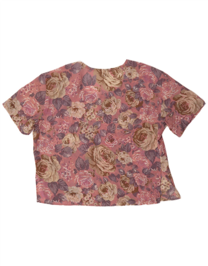 Blusa feminina oversized Byblos IT 44 poliéster floral rosa médio