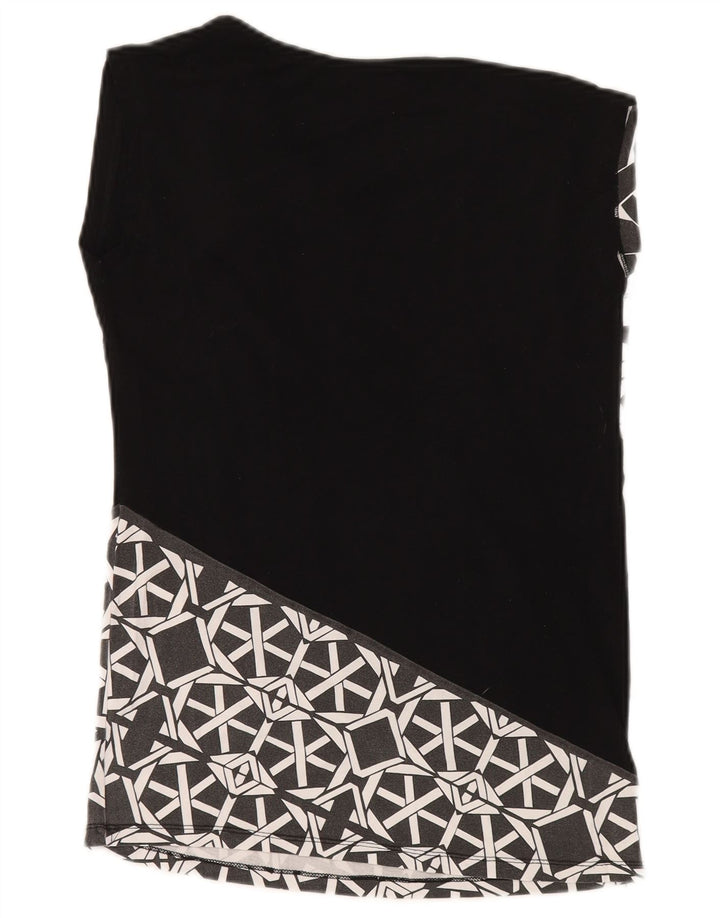 Blusa feminina sem mangas Desigual Top UK 12 Médio Preto Geométrico