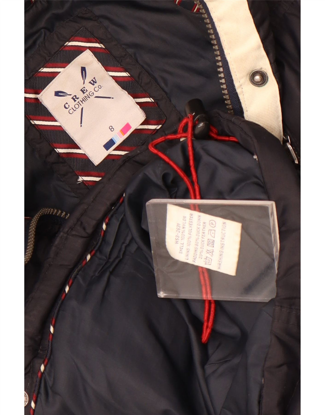 Colete acolchoado feminino Crew Clothing UK 8 pequeno preto nylon