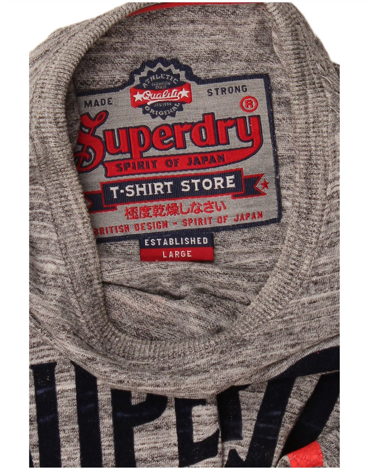 Camiseta gráfica masculina Superdry Top grande cinza manchado