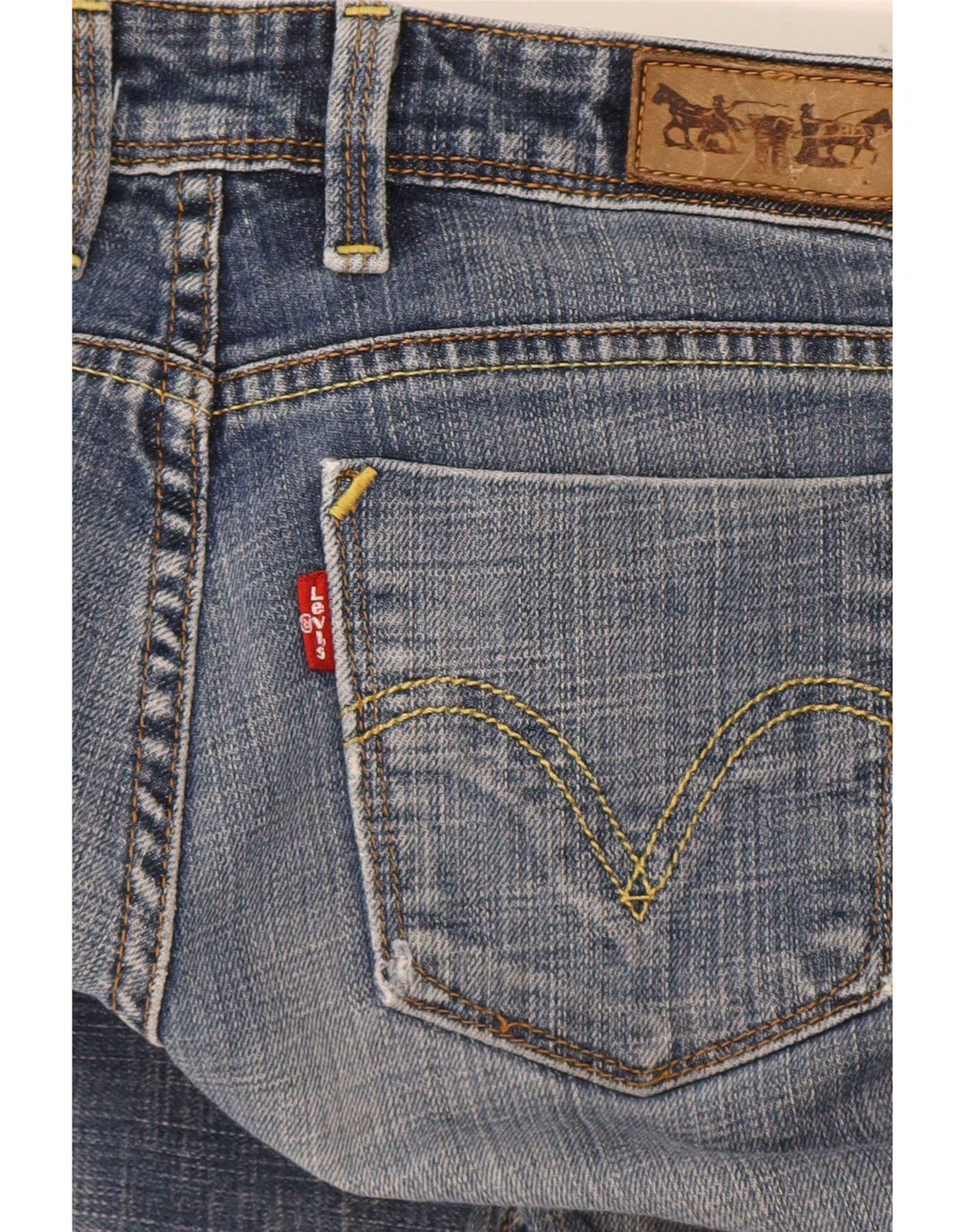 Calça jeans feminina Levi's 627 Straight W28 L28 azul algodão