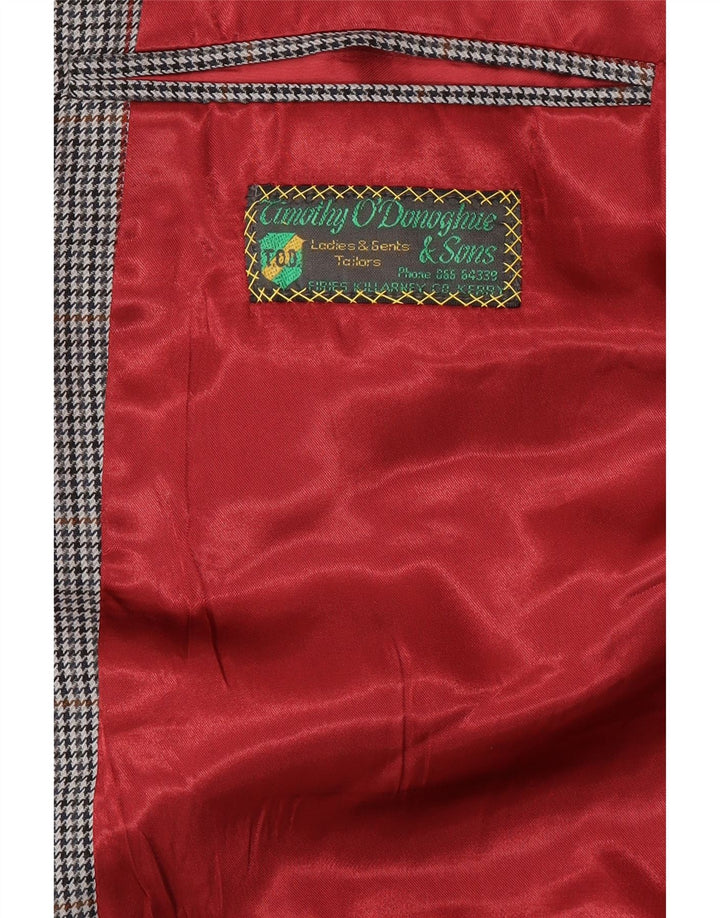 Jaqueta blazer masculina vintage com 2 botões UK 42 XL cinza xadrez