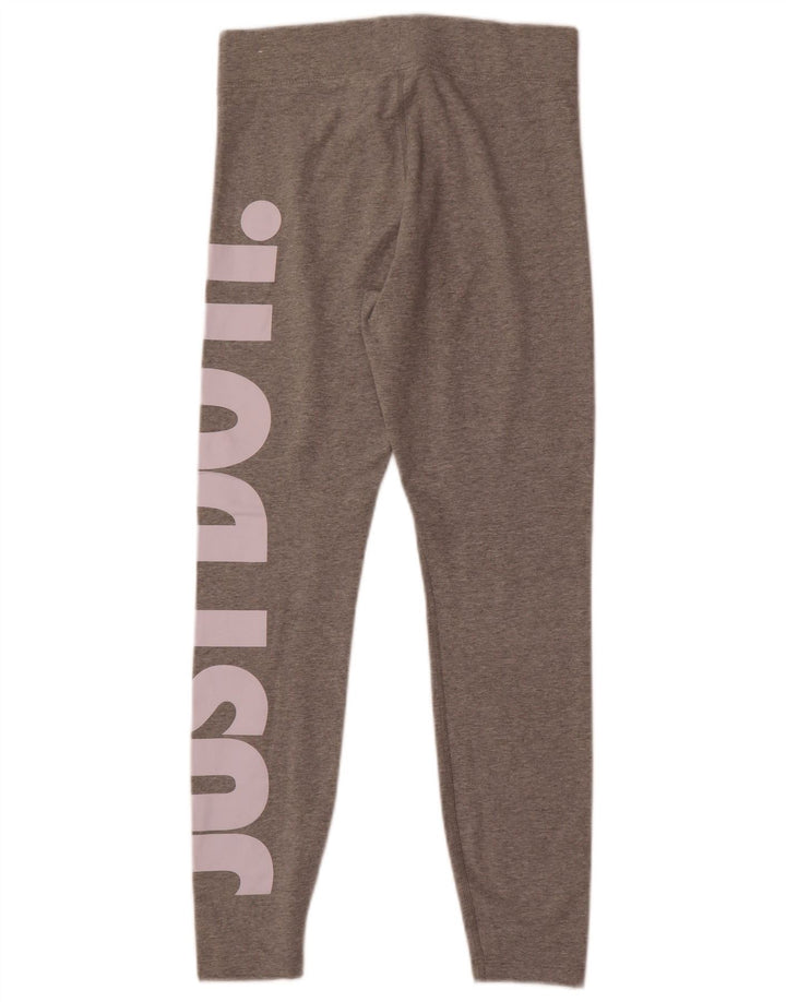Leggings Nike Femininas Graphic UK 12 Algodão Cinza Médio