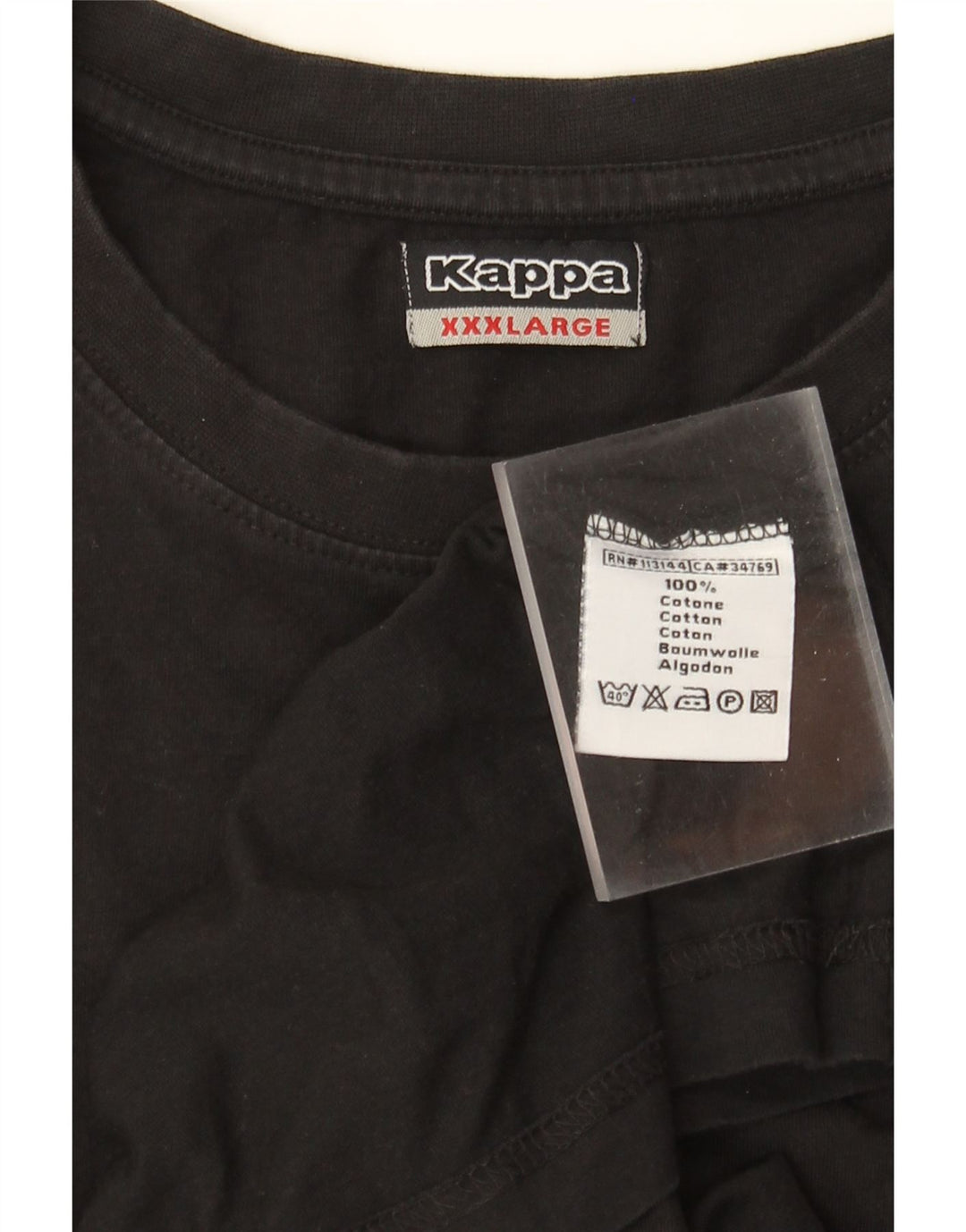 Camiseta masculina Kappa Top 3XL algodão preto