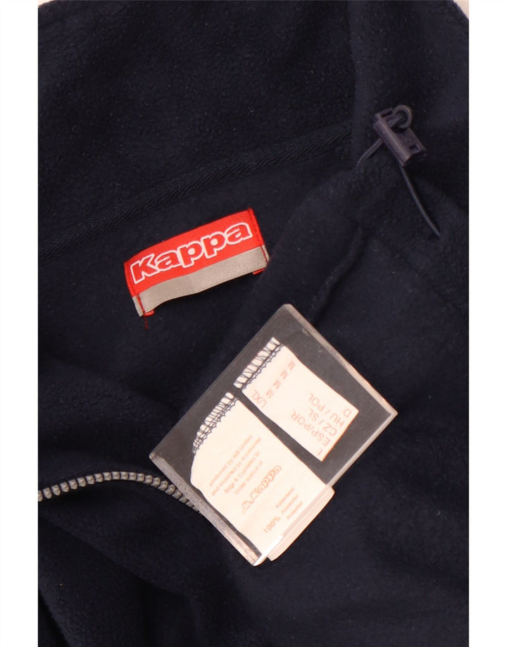 Suéter de lã masculino Kappa com zíper e gola média azul marinho poliéster