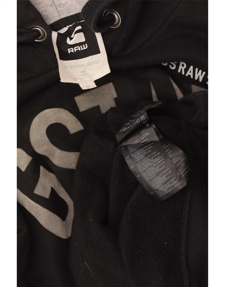 Suéter com capuz gráfico masculino G-Star poliéster preto médio