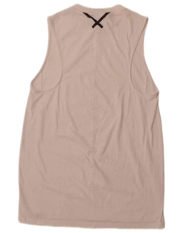 Vestido camiseta feminino sem mangas ADIDAS UK 16 grande algodão branco