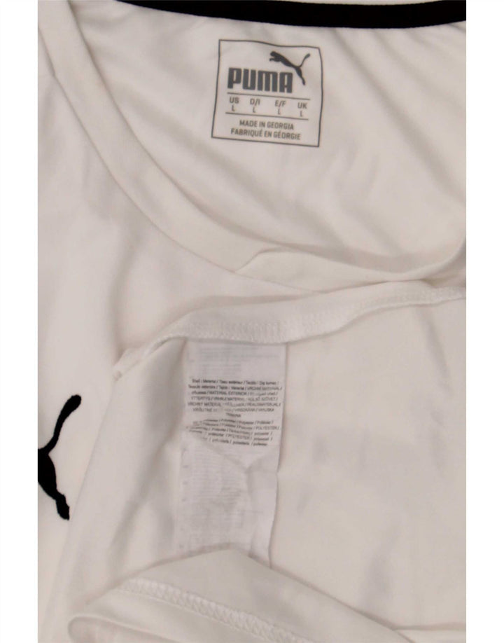 Puma Camiseta Masculina Top Grande Branco Colorblock Poliéster