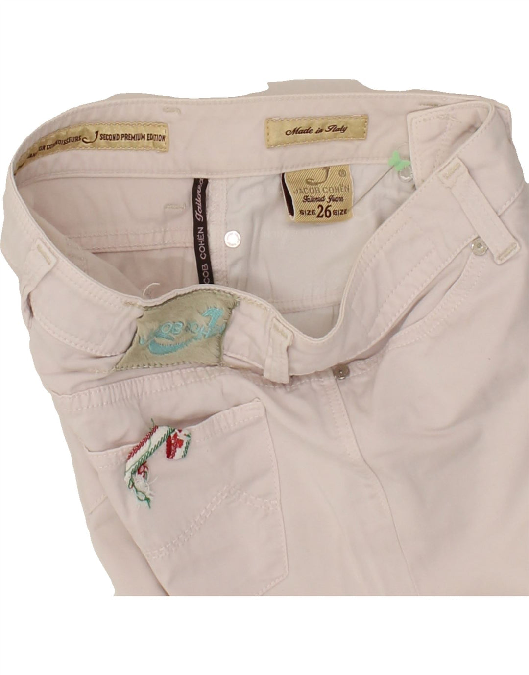 JACOB COHEN Womens Crop Straight Jeans W26 L26 Pink Cotton Vintage Jacob Cohen and Second-Hand Jacob Cohen from Messina Hembry 