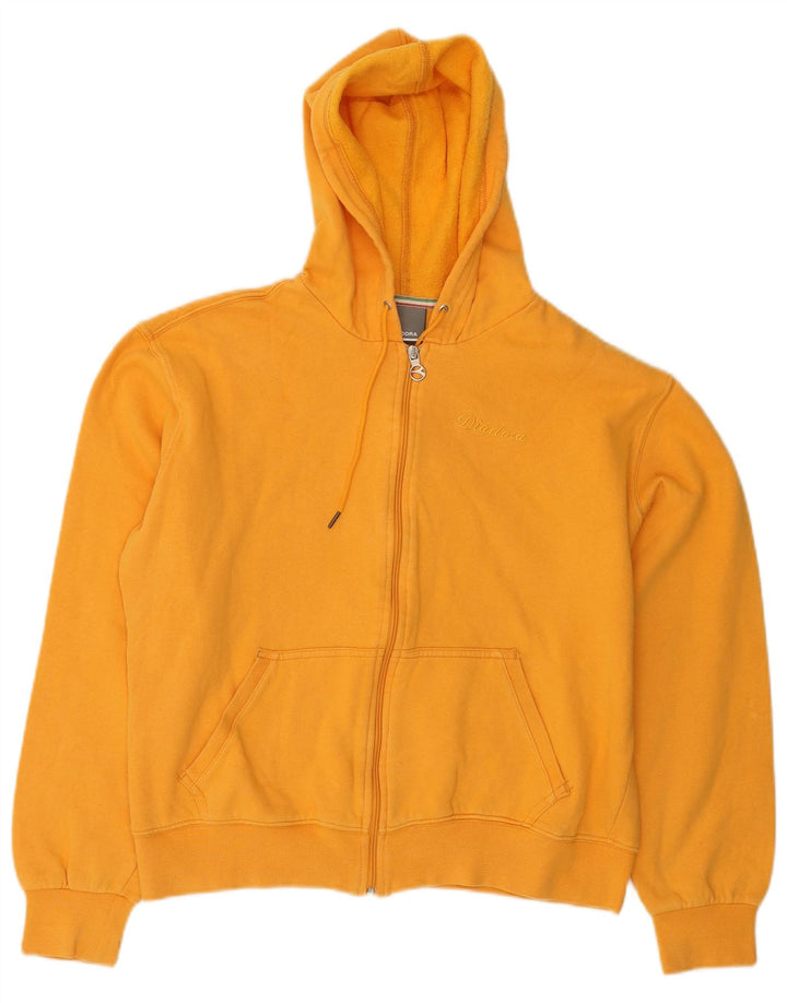 Suéter feminino com capuz e zíper DIADORA UK 18 XL laranja algodão
