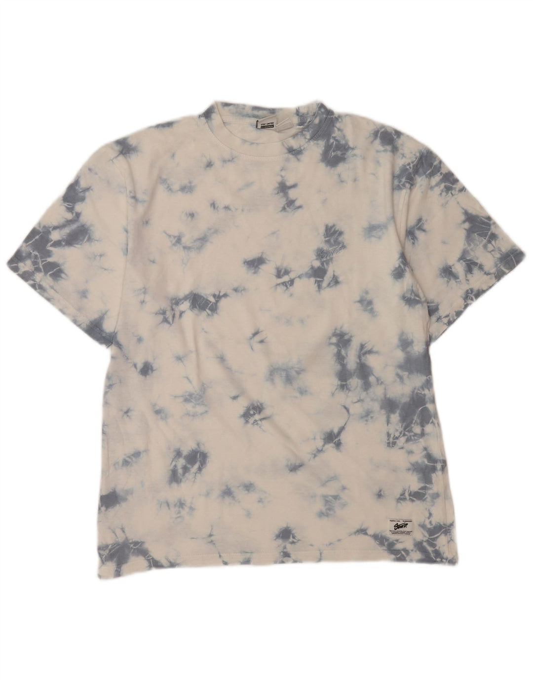 Camiseta masculina Pull & Bear Top XS branco tie-dye algodão