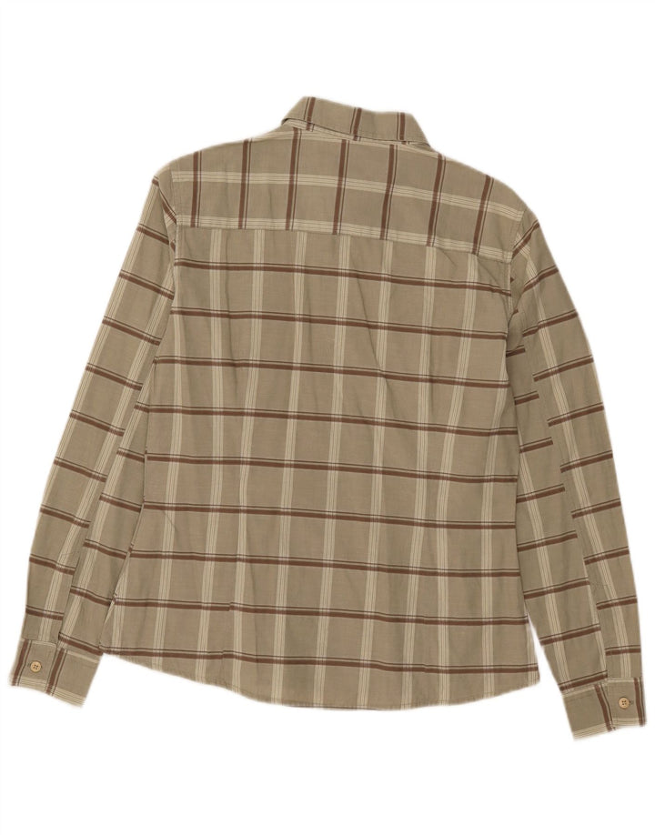 Camisa feminina Timberland UK 14 médio cáqui xadrez algodão