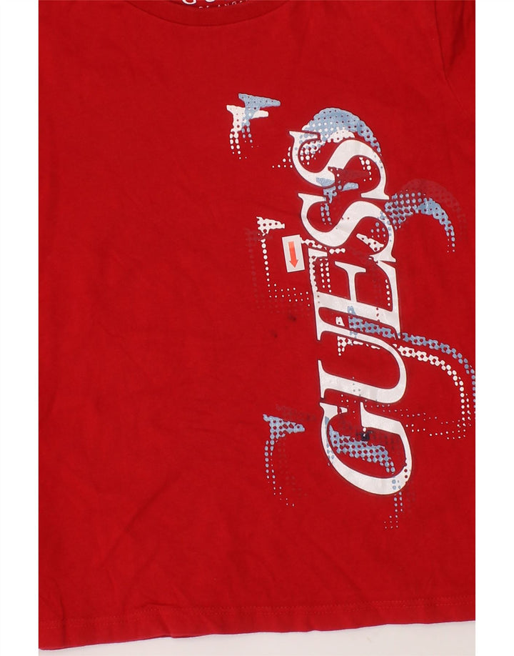 GUESS Boys Graphic Top Long Sleeve 3-4 Years Red Vintage Guess and Second-Hand Guess from Messina Hembry 