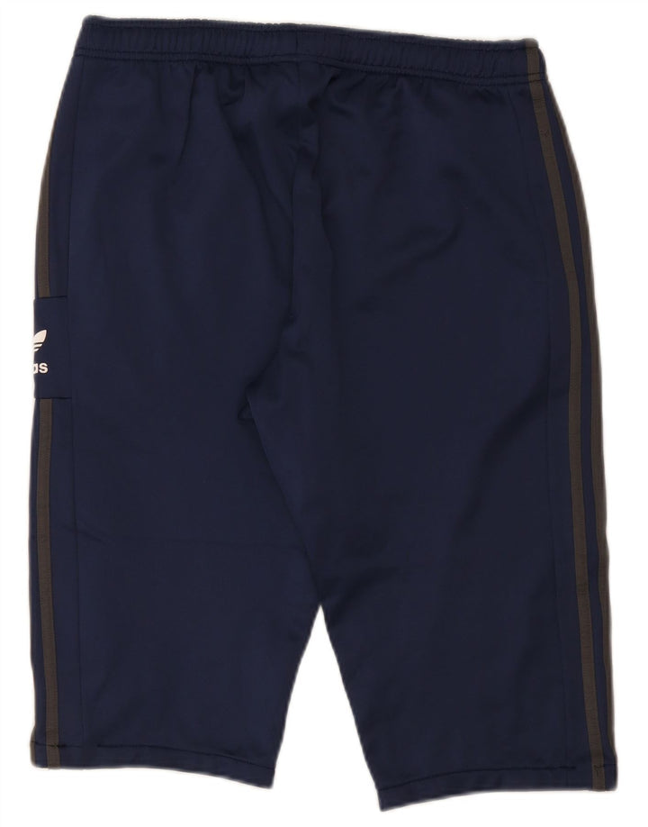 Shorts esportivos masculinos Adidas grandes poliéster azul marinho