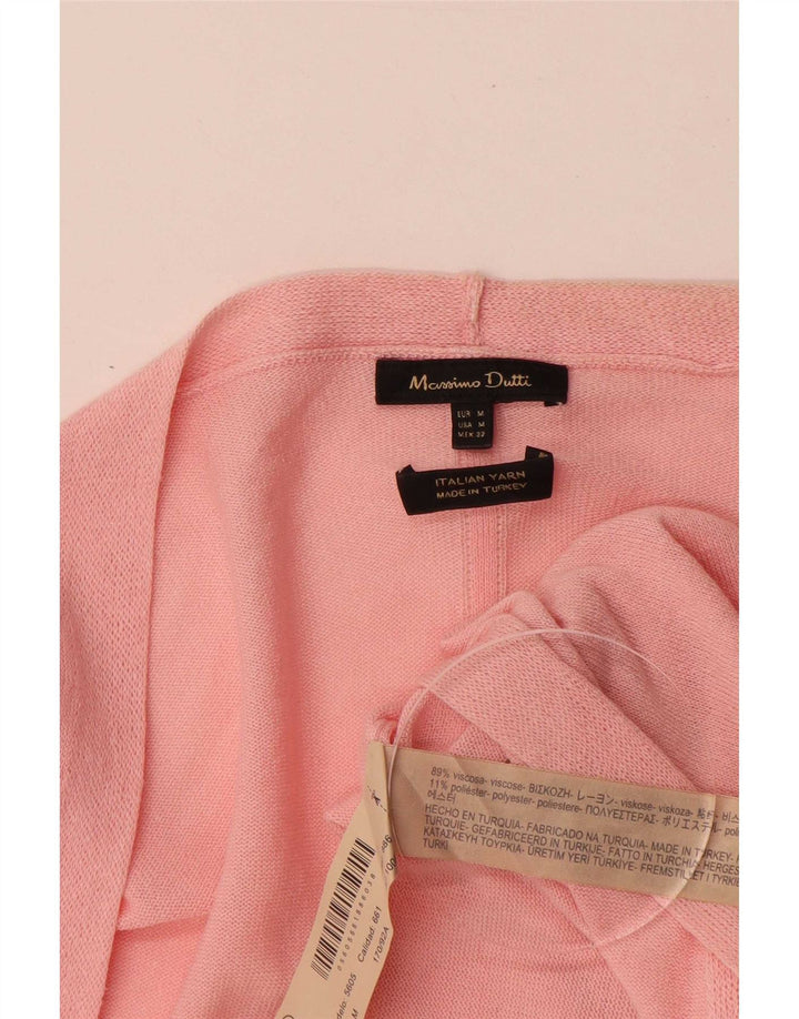 Suéter cardigã feminino de manga 3/4 Massimo Dutti Reino Unido 14 médio rosa