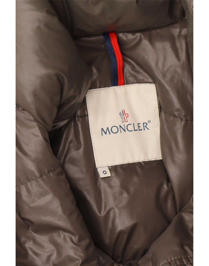 Jaqueta acolchoada com capuz masculina Moncler tamanho 0 XS poliamida cáqui