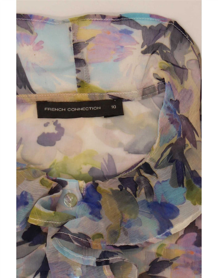 Blusa feminina transparente French Connection UK 10 pequena multicolorida
