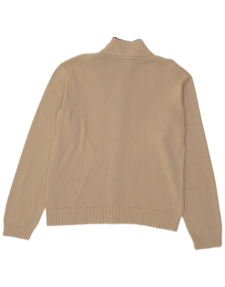 Adidas Mens Cardigan Suéter Médio Bege Acrílico