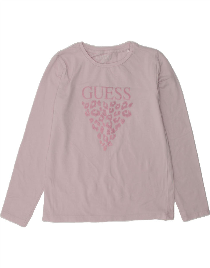 GUESS Girls Graphic Top Long Sleeve 6-7 Years Purple Cotton | Vintage Guess | Thrift | Second-Hand Guess | Used Clothing | Messina Hembry 