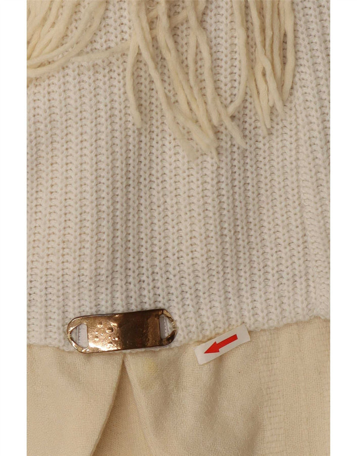 Outrage Womens Ski Knit Blazer Jacket UK 14 Medium Off White Colourblock