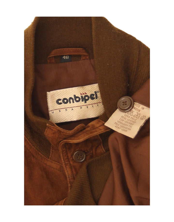 Jaqueta bomber masculina de camurça Conbipel IT 48 couro marrom médio