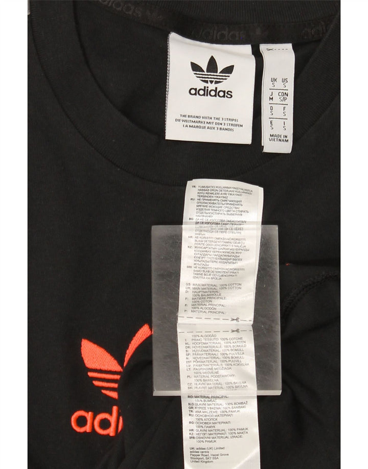 Adidas Mens Graphic Top Manga Longa Pequeno Algodão Preto