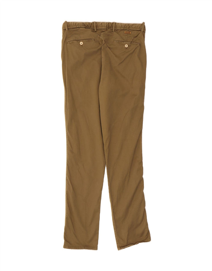 MASSIMO DUTTI Mens Slim Fit Chino Trousers W32 L34 Green Vintage Massimo Dutti and Second-Hand Massimo Dutti from Messina Hembry 