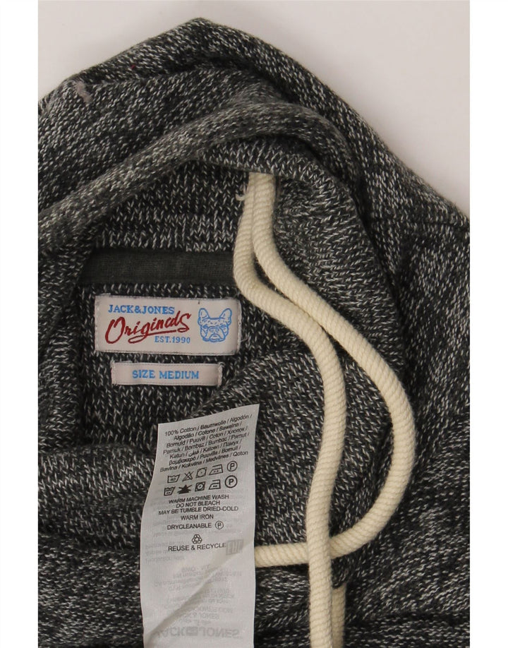 Suéter masculino Jack & Jones com gola redonda e algodão manchado cinza médio