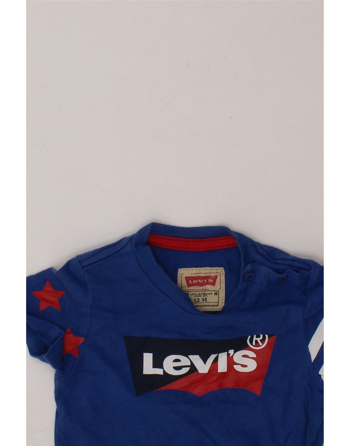 LEVI'S Baby Boys Graphic T-Shirt Top 9-12 Months Blue Cotton Vintage Levi's and Second-Hand Levi's from Messina Hembry 
