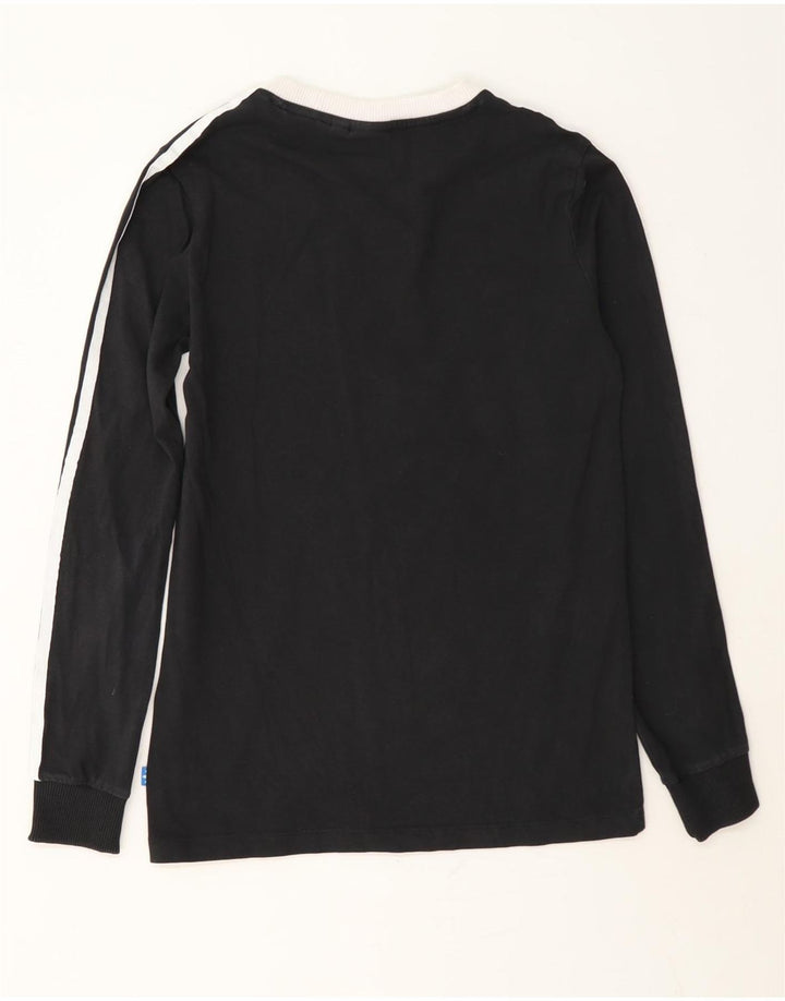 Top Feminino Adidas Manga Longa UK 8 Pequeno Algodão Preto