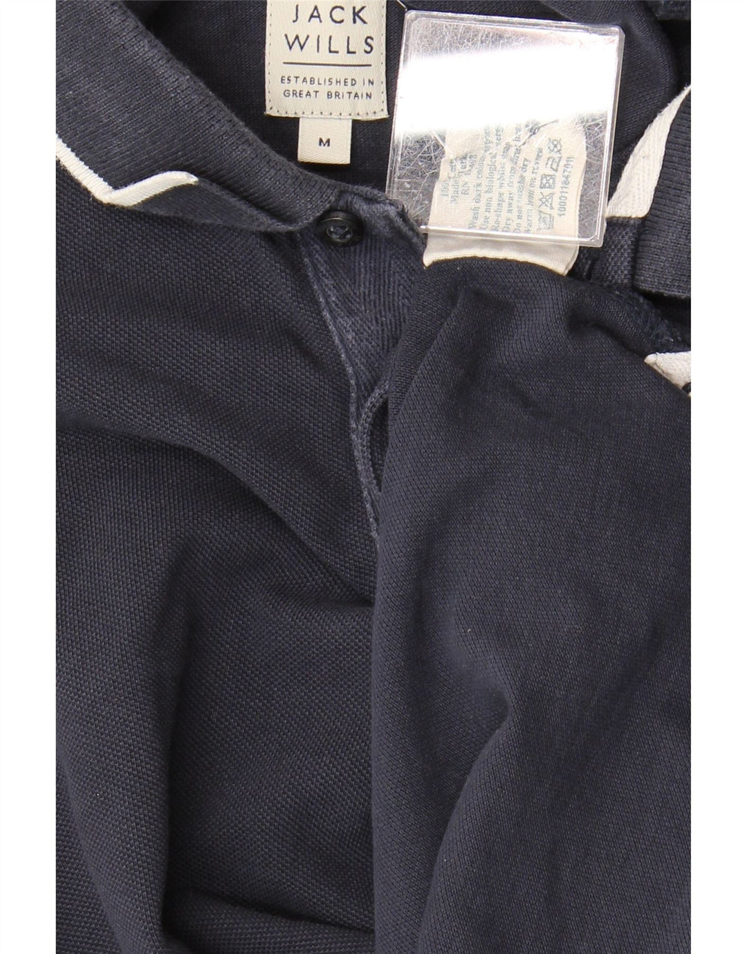 Camisa polo masculina JACK WILLS de algodão azul marinho médio