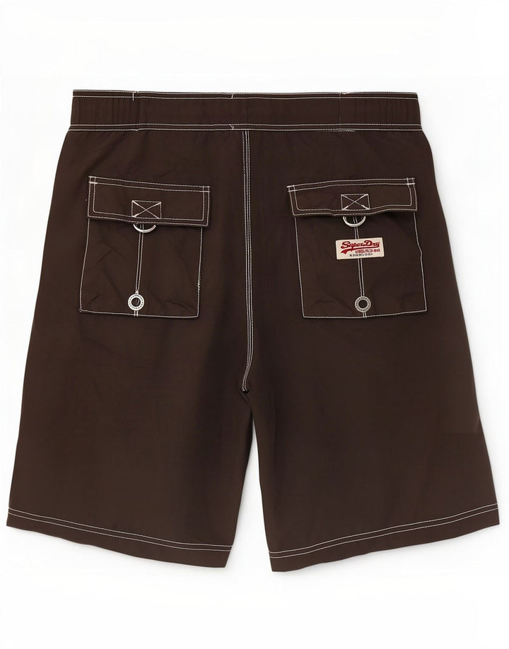 Shorts de natação masculino Superdry Graphic pequeno poliéster marrom
