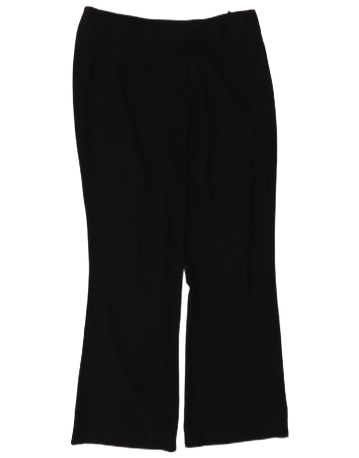 Calça casual feminina Marks & Spencer Bootcut Reino Unido 12 médio W30 L29 preta