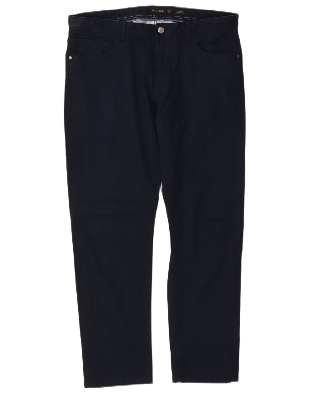 MASSIMO DUTTI Mens Slim Fit Calça Casual EU 46 XL W36 L30 Azul Marinho