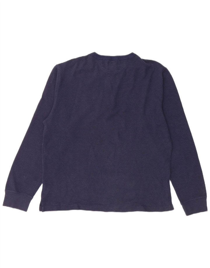 POLO RALPH LAUREN Camiseta masculina manga comprida 15-16 anos XL azul marinho algodão