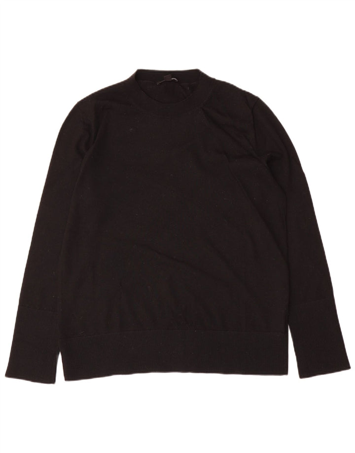 Cos suéter feminino grande com gola redonda Reino Unido 10 lã preta pequena