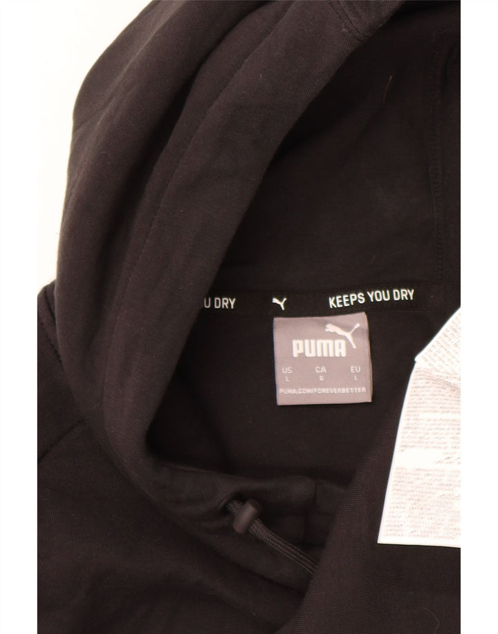 Puma Mens Hoodie Jumper Grande Algodão Preto