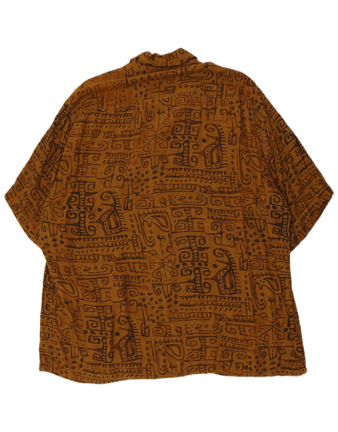Camisa masculina Ingram com estampa abstrata de manga curta tamanho 43 17 XL marrom viscose