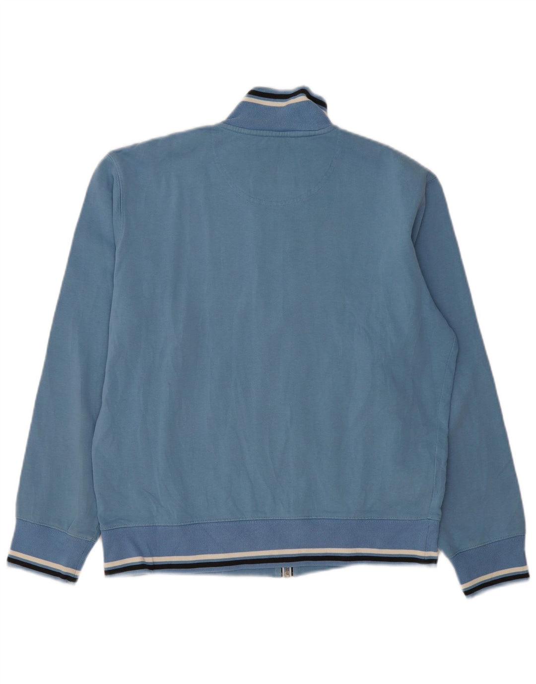 Sergio Tacchini Jaqueta masculina de agasalho grande de algodão listrado azul